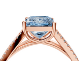 Rose gold Fancy Blue Princess  Solitaire Split Shank Pavé Diamond Engagement Ring_418