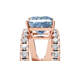 Rose gold Fancy Blue Princess  Solitaire Split Shank Pave Diamond Ring_54