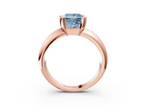 Rose gold Fancy Blue Princess  Solitaire Tension Set Diamond Ring with Wide Band_23