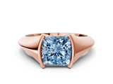 Rose gold Fancy Blue Princess  Solitaire Tension Set Diamond Ring_20