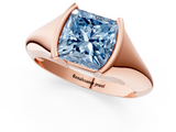 Rose gold Fancy Blue Princess  Solitaire Tension Set Diamond Ring_21