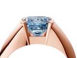 Rose gold Fancy Blue Princess  Solitaire Tension Set Diamond Ring_24