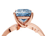 Rose gold Fancy Blue Princess  Solitaire Twist Band with Pavé Accents and Four-Prong Setting_24