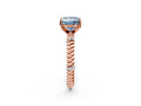 Rose gold Fancy Blue Princess  Solitaire Twisted Band Prong Set Engagement Ring_63