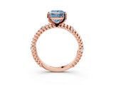 Rose gold Fancy Blue Princess  Solitaire Twisted Band Prong Set Engagement Ring_64