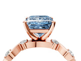 Rose gold Fancy Blue Princess  Solitaire Twisted Band with Prong Setting 5