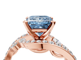 Rose gold Fancy Blue Princess  Solitaire with Pavé Twist Band and Four-Prong Setting_61
