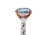 Rose gold Fancy Blue Princess  Solitaire with Side Baguettes and Channel Set Band_50
