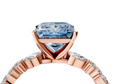 Rose gold Fancy Blue Princess  Solitaire with Side Stones on a Pavé Band and Four-Prong Setting_27