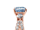 Rose gold Fancy Blue Princess  Three-Stone Diamond Ring with Pavé Split Shank and Four-Prong Setting_67