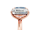 Rose gold Fancy Blue Princess  and Emerald Cut Toi Moi Ring with Prong Setting_50