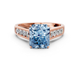 Rose gold Fancy Blue Radiant  Brilliant Channel-Set Solitaire Ring with Four-Prong Setting_20