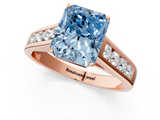 Rose gold Fancy Blue Radiant  Brilliant Channel-Set Solitaire Ring with Four-Prong Setting_21