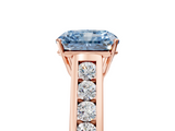 Rose gold Fancy Blue Radiant  Brilliant Channel-Set Solitaire Ring with Four-Prong Setting_25