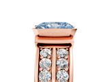 Rose gold Fancy Blue Radiant  Brilliant Diamond Channel Set Wide Band Ring with Bezel Setting_25