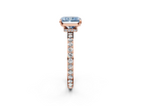 Rose gold Fancy Blue Radiant  Brilliant Pavé Band Solitaire with Four-Prong Setting_43