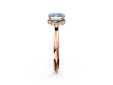 Rose gold Fancy Blue Radiant  Brilliant Solitaire Engagement Ring with Six-Prong Setting and Classic Band_22