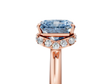 Rose gold Fancy Blue Radiant  Brilliant Solitaire Engagement Ring with Six-Prong Setting and Classic Band_25