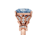 Rose gold Fancy Blue Radiant  Brilliant Solitaire with Pave Band and Four-Prong Setting_25