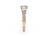 Rose gold Fancy Blue Radiant Cut Brilliant Diamond Pavé Band with Six-Prong Setting_2