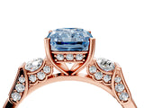 Rose gold Fancy Blue Radiant Cut Brilliant Three-Stone Pave Band with Four-Prong Setting_4