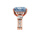 Rose gold Fancy Blue Radiant Cut Brilliant Three-Stone Pave Band with Four-Prong Setting_5