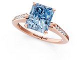 Rose gold Fancy Blue Radiant  Cut Channel Set Solitaire Engagement Ring with Four-Prong Setting_227