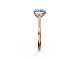 Rose gold Fancy Blue Radiant  Cut Channel Set Solitaire Engagement Ring with Four-Prong Setting_228