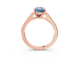 Rose gold Fancy Blue Radiant  Cut Channel Set Solitaire Engagement Ring with Four-Prong Setting_229