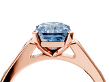 Rose gold Fancy Blue Radiant  Cut Channel Set Solitaire Engagement Ring with Four-Prong Setting_230