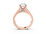 Rose gold Fancy Blue Radiant  Cut Channel Set Solitaire Engagement Ring with Prong Setting_23