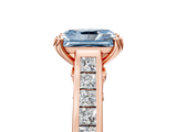 Rose gold Fancy Blue Radiant  Cut Channel Set Solitaire Engagement Ring with Prong Setting_25