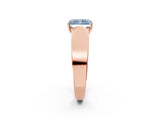 Rose gold Fancy Blue Radiant Cut Cut Diamond Channel Set Solitaire Ring with Four-Prong Setting_2