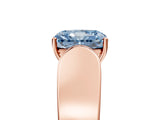 Rose gold Fancy Blue Radiant Cut Cut Diamond Channel Set Solitaire Ring with Four-Prong Setting_5