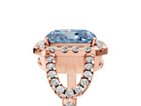 Rose gold Fancy Blue Radiant Cut Cut Diamond Halo Engagement Ring with Open Split Pavé Band_5