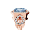 Rose gold Fancy Blue Radiant Cut Cut Halo Diamond Infinity Band with Four-Prong Setting_5