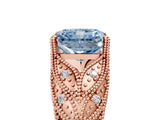 Rose gold Fancy Blue Radiant Cut Cut Milgrain Pave Diamond Engagement Ring with Four-Prong Setting_32