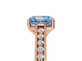 Rose gold Fancy Blue Radiant Cut Cut Pave Band Milgrain Solitaire Ring_16