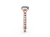 Rose gold Fancy Blue Radiant Cut Cut Pave Band Milgrain Solitaire Ring_25