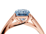 Rose gold Fancy Blue Radiant Cut Cut Pave Split Shank Engagement Ring with Four-Prong Setting_4