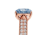 Rose gold Fancy Blue Radiant Cut Cut Pave Split Shank Engagement Ring with Four-Prong Setting_5