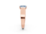 Rose gold Fancy Blue Radiant Cut Diamond Channel Set Solitaire Ring with Four-Prong Setting_14