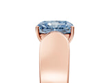 Rose gold Fancy Blue Radiant Cut Diamond Channel Set Solitaire Ring with Four-Prong Setting_17