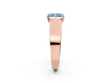 Rose gold Fancy Blue Radiant Cut Diamond Channel Set Solitaire Ring with Four-Prong Setting_26