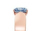 Rose gold Fancy Blue Radiant Cut Diamond Channel Set Solitaire Ring with Four-Prong Setting_29