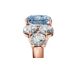 Rose gold Fancy Blue Radiant  Cut Diamond Cluster Ring with Round Accent Stones and Prong Setting on a Classic Band_54