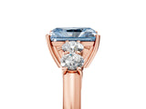 Rose gold Fancy Blue Radiant  Cut Diamond Five-Stone Prong Set White Gold Ring_37