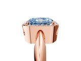 Rose gold Fancy Blue Radiant  Cut Diamond Halo Engagement Ring with Split Shank and Four-Prong Setting_95