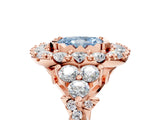 Rose gold Fancy Blue Radiant Cut Diamond Halo Ring with Pavé Band and Four-Prong Setting_61