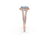Rose gold Fancy Blue Radiant Cut Diamond Halo Split Shank Engagement Ring_64